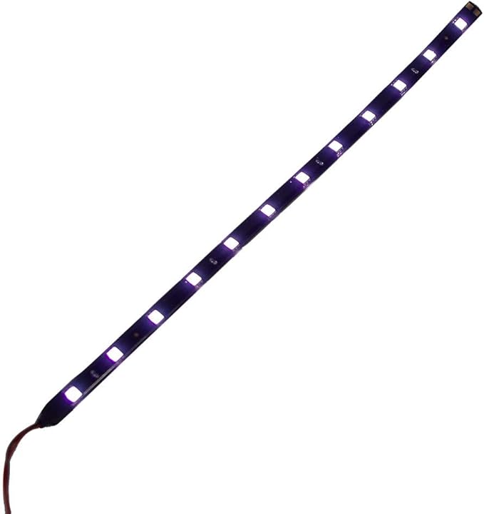 DC 12V Waterproof 1Ft 12 LED Strip Underbody Light with 6 inches Wires for Motor (White,Pack of 6)