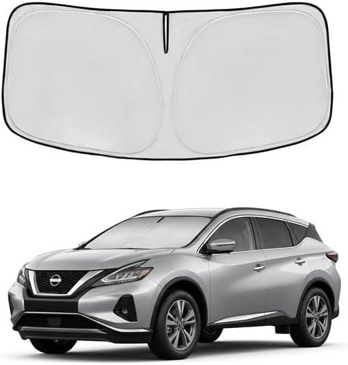 Windshield Sun Shade for Nissan Murano 2025 2026 Sunshade Front Window Shade Custom Fit Murano Accessories Sun Visor Foldable Shade Blocks UV Rays Accessories