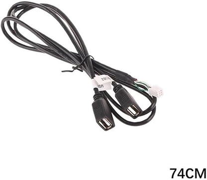  Car Multimedia Player Wire Harness Plug Connector 6 Pin Dual USB Interface Cable Adapter Fit for Android Navigation