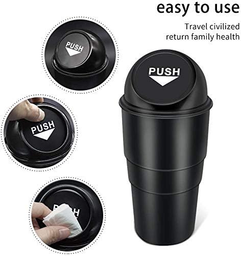 INKULTURE Mini Car Trash Bin Can Holder Dustbin - Black (L 17 x W 6.5 cms) | Pack of 01
