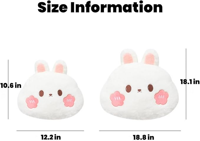 Cartoon Car Seat Cushion Lumbar Support Pillow and Neck Pillow, Cute Car Seat Pillow Headrest Pillow Back Support for Driving Fatigue Relief,for Office Chair Truck SUV (Rabbit Seat)