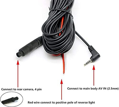 WOLFBOX G840S 12" 4K Mirror Dash Cam & 33Feet Rear Camera Longer Replacement Cable