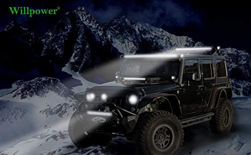 Willpower 7 inch 2x36W Spot LED Work Light Bar Driving Lamp 12V 24V for Jeep Truck Car ATV SUV 4X4 Truck