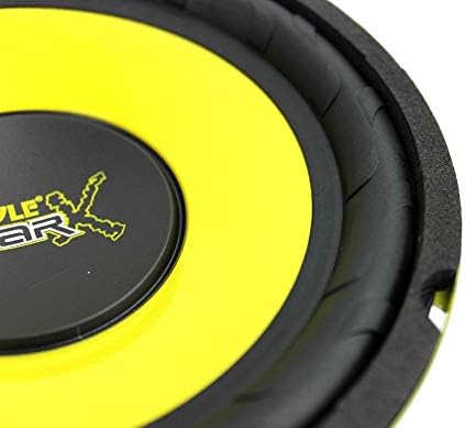 Pyle 6.5 Inch 1200 Watt Car Audio Mid Bass Midrange Subwoofer Speaker Set with Yellow CD P P Cone, 4 Ohm Impedance, and Edge Suspension, 2 Pair