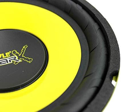 Pyle 6.5 Inch 1200 Watt Car Audio Mid Bass Midrange Subwoofer Speaker Set with Yellow CD P P Cone, 4 Ohm Impedance, and Edge Suspension, 2 Pair