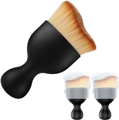 Car Brush, Car Interior Detailing Cleaning Soft Brush for Dashboard, AC Vents, Leather, Scratch-Free (Black,2)