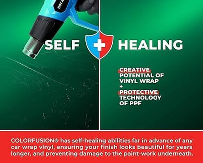ColorFusion PPF by VViViD, Satin Chrome Stealth Green Dry Apply PPF Vinyl Car Wrap Roll 1ft x 5ft
