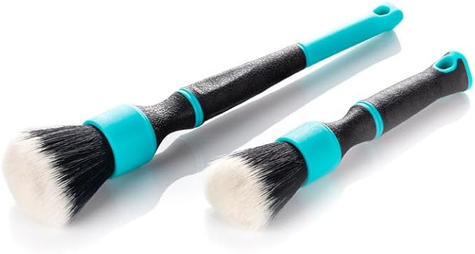 Detail Factory - TriGrip Ultra-Soft Detailing Brush Set - Scratch-Free Cleaning for Exterior, Interior Panels, Emblems, Badges, Gauges, Infotainment Screen - Octane Riptide