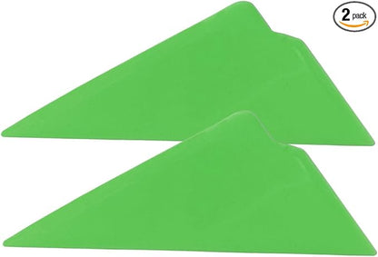 2PCS Triangle Contour Squeegee Car Window Tint Tools- Flexible Multi-Edge Corner Squeegee Vinyl Wrap Tool- Card Scraper Window Tint Squeegees for Car Wrap Film Installation Application (Green)