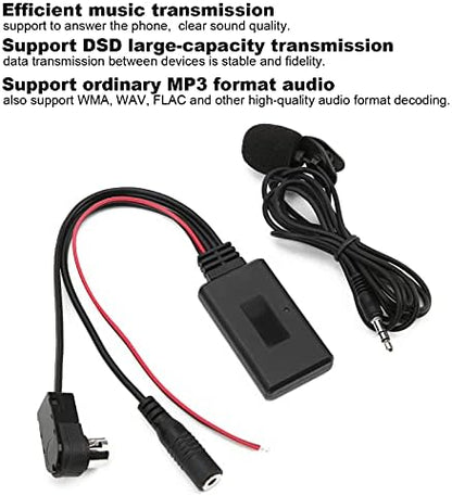 POCREATION Stable Data, Ai Net Bluetooth Bluetooth 5.0 Aux Cable Adapter with Microphone Handsfree Fit, for Cda 9857 Cda 9886 Cda 117