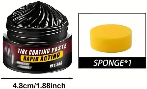 Premium Tire Coating & Trim Restorer,Bring Back the Original Deep Black Shine to Rubber and Plastic,Long-Lasting Ceramic Coating & UV Protection,TireCoating Paste for Car Tire Plastic Trim Care