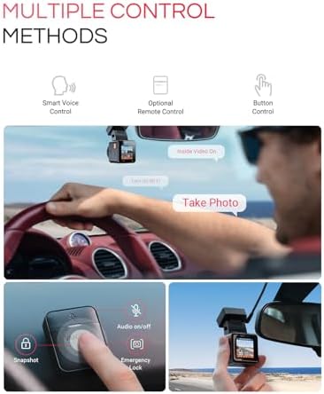[Bundle-2 Items: Vantrue E1 Pro Dash Cam & Remote Control] 4K Mini Dashcam Front, STARVIS 2 IMX678 Night Vision HDR, Voice Control, GPS Car Cam for Minivan, Bus, RV, Car, Truck