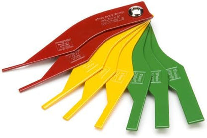 Steelman 8-Piece Brake Lining Thickness Gauge Set for Mechanics, Use with Disc and Drum Brake Pads, Color-Coded, Steel, Stamped Metric and SAE Callouts (Case of 10)