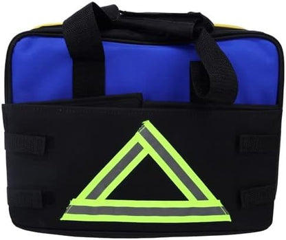 Goodyear GY5011 Safety and Storage Kit 2 in 1 Car Accessories for Women and Men, First Aid Roadside Assistance Kit with Jumper Cables, Emergency Power Bank, Tire Gauge, Warning Triangle, and Blanket