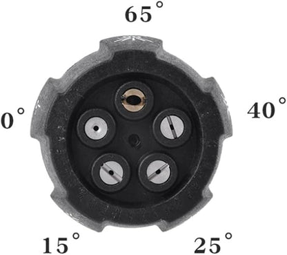 5 in 1 High Pressure Spray Nozzle with 1/4 Quick Connect (5 Settings: 0, 15, 25, 40, 65)