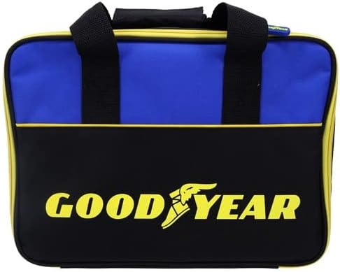 Goodyear GY5011 Safety and Storage Kit 2 in 1 Car Accessories for Women and Men, First Aid Roadside Assistance Kit with Jumper Cables, Emergency Power Bank, Tire Gauge, Warning Triangle, and Blanket