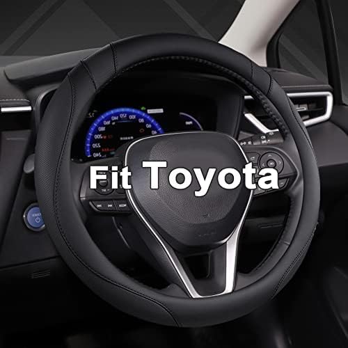 West Llama Customized Auto Car Steering Wheel Cover for Toyota Tundra Tacoma 4runner 15-15.5inches (Black-Large Size)