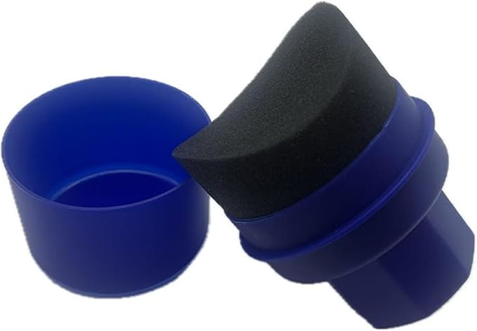 Car Tire Waxing and Cleaning Sponge Pad with Detail Brush for Applying Tire Dressing and Maintaining Tire Appearance (Blue bending)