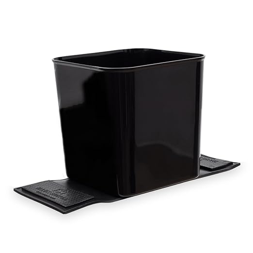Car Trash Can for Vehicles Leakproof Compact Garbage Bin w/Stability Flap, Anti-Slip Base, Portable Trash Holder for Cars, Trucks, SUVs, Minivans (Black, Large)