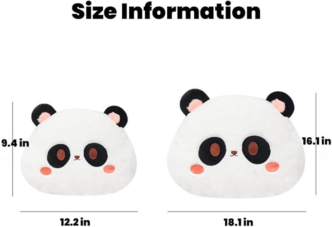 Cartoon Car Seat Cushion Lumbar Support Pillow and Neck Pillow, Cute Car Seat Pillow Headrest Pillow Back Support for Driving Fatigue Relief,for Office Chair Truck SUV (Panda Seat)