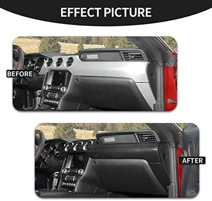 CheroCar for Mustang Center Console Dashboard Panel Trim Cover Kit Meter Frame Interior Decoration Accessories for Ford Mustang 2015-2022 (Carbon Fiber)