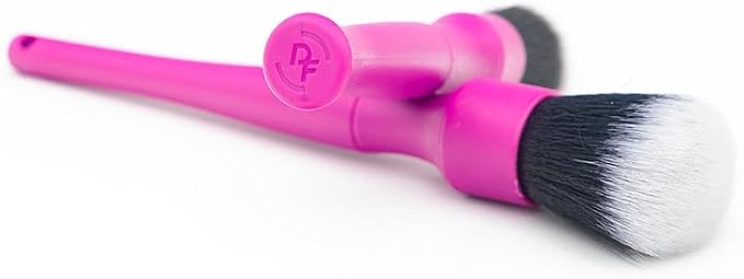 Detail Factory - Synthetic Detailing Brush Set - Ultra-Soft Interior Car Cleaning Brushes for, Screens, Emblems, & Tight Spaces - Pink