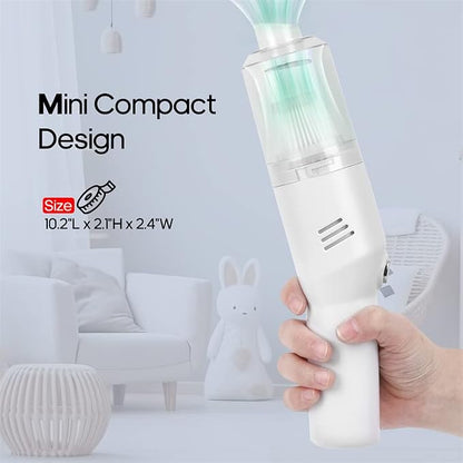 Auloea Wireless Mini Car Vacuum Cleaner(400g) Portable Rechargeable,Handheld Vacuums, Mini but Mighty Dust Busters Cordless Rechargeable,Hand Held Vac for Car/Desk V06/white
