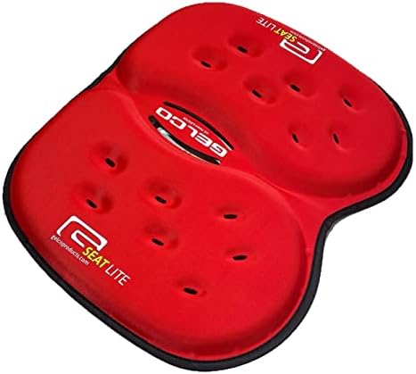 G Seat LITE Travel Gel Foam Cushion | Back Pain, Sciatica, Pressure Relief | Relieves Tailbone Discomfort, Promote Healthy Posture | Ergonomic Comfort | Car, Commute, Airplane and Travel - Red