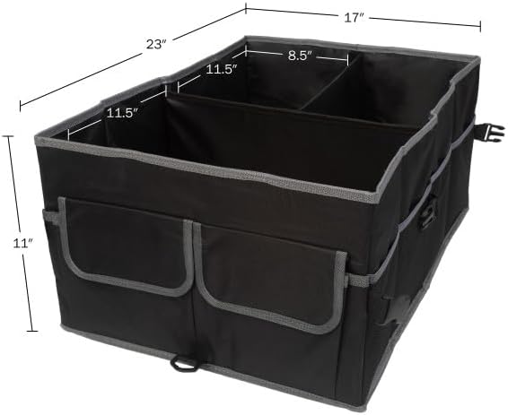 Stalwart Car Organizer - Collapsible Car Storage Box - Trunk Organizer for SUV, Truck, or Sedan with Waterproof Bottom Liner