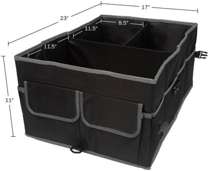 Stalwart Car Organizer - Collapsible Car Storage Box - Trunk Organizer for SUV, Truck, or Sedan with Waterproof Bottom Liner