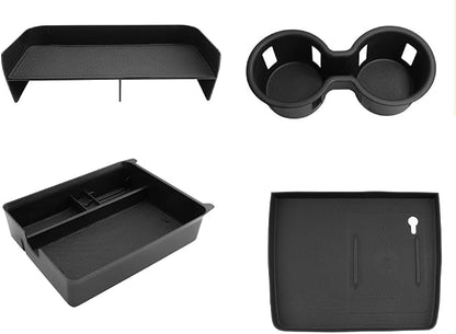 BIBIBO 4Pack for New 2026 Honda Pilot Center Console Organizer 2026 Pilot Console Armrest Tray+Cup Holder +Wireless Charging Mat +Central Divider Insert Organizer 2026 Honda Pilot Accessories
