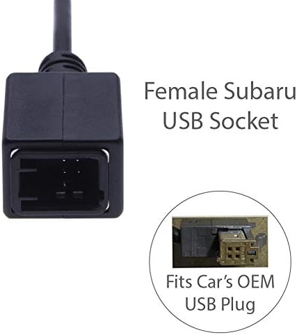 USB Adapter Cable Interface, 4-Pin Vehicle Audio Stereo Radio System USB Male Plug Retention Connector Lead Compatible with Subaru BRZ, Forester, Impreza, Legacy, Suzuki, Scion Car Models 2011 Onwards