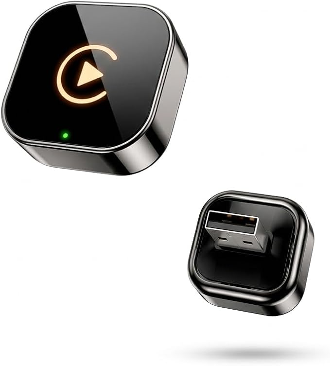 Wireless CarPlay Adapter, 2026 Upgraded Wired to Wireless for Apple CarPlay & Android Auto, 2-in-1 Mini USB, Plug-and-Play Stable Connection (Black)