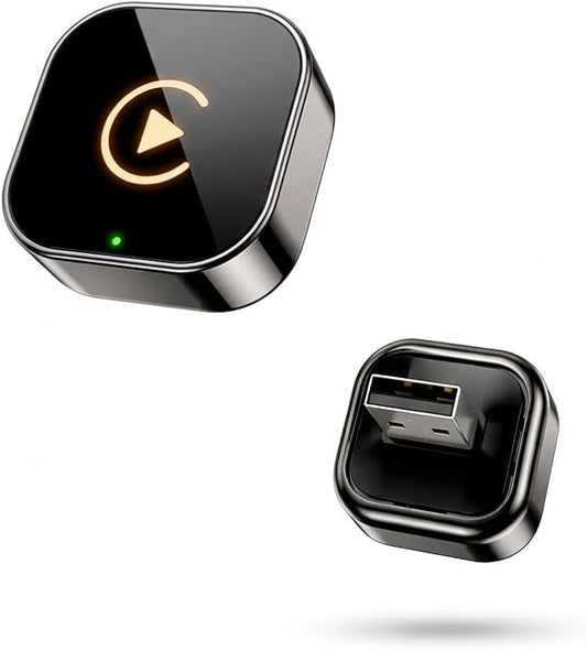 Wireless CarPlay Adapter, 2026 Upgraded Wired to Wireless for Apple CarPlay & Android Auto, 2-in-1 Mini USB, Plug-and-Play Stable Connection (Black)