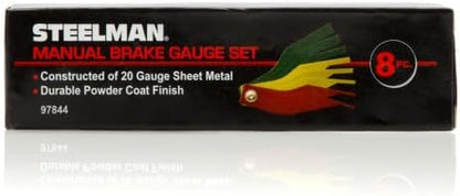 Steelman 8-Piece Brake Lining Thickness Gauge Set for Mechanics, Use with Disc and Drum Brake Pads, Color-Coded, Steel, Stamped Metric and SAE Callouts (Case of 10)