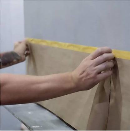 Masking Paper, Paint Masking Paper with Adhesive,20 Inch x 50 Feet Painters Paper Roll, Tape and Drape Painters Paper, for Auto Body Masking, Wall Covering and Paint Masking (20 inch x 50feet, 1)…