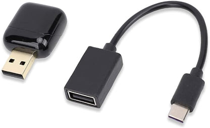 Convert Wired to Wireless Adapter with Retains All Functions, Plug and Play for and Android Auto, Black