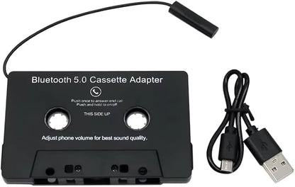 Car Audio Bluetooth 5.0 Cassette Receiver, Cassette Bluetooth Adapter for Car Tape Player, Wireless Cassette Aux Adapter with Hands-Free Calling, Universal Compatibility for Smartphones, Tablets