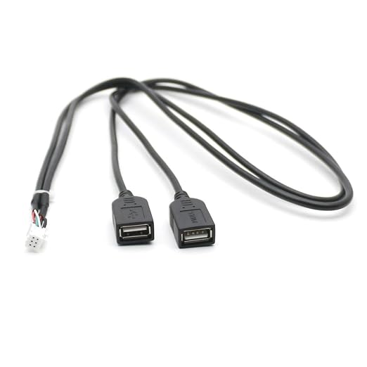 for Universal Dual USB Female Interface to 6 8 Pin PHB Wire Connect Cable Adapter for Car Multimedia Player Android Stereo Radio - (Color Name: 6Pin to 2 USB)