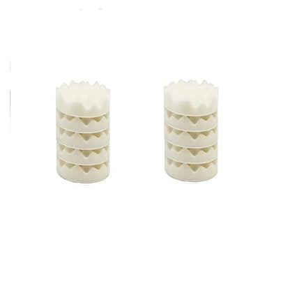 10 Pcs 3 Inch Polishing Pad Foam Drill Sponge Buffing Pads 80mm Flocking Car Buffer for Detail Polisher Waxing Cleaning(Wave White)