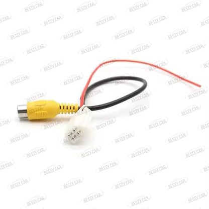 4Pin Fatory Car Radio Stereo Backup Rearview Reverse Camera RCA Video in Cable Converter Adapter Plug for Toyota Mazda Selected Models with Detected Cable