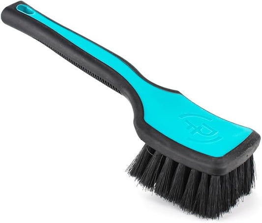 Detail Factory - ProGrip Interior Scrub Brush - Soft Bristles - Rubber Grip for Maximum Stability and Comfort - Curved Head Profile for Better Clearance - Octane Riptide