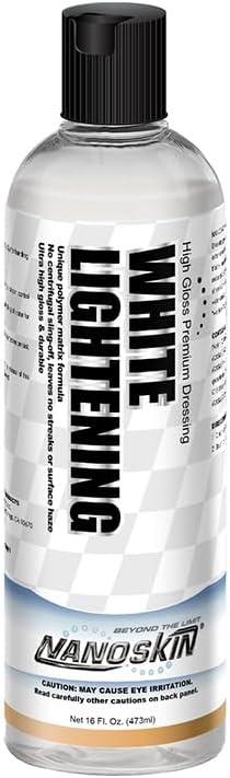 Nanoskin WHITE LIGHTENING Premium Dressing 16 Oz. – Universal Thick Wipe-On Dressing for Car Detailing | Works on Tire, Vinyl, Rubber, Plastic & Trim | Safe for Cars, Trucks, Motorcycles, RVs & More