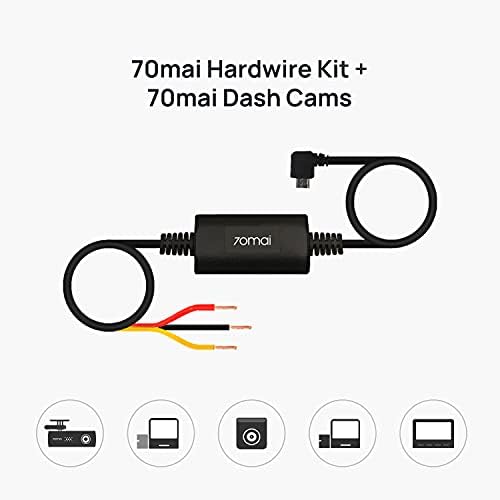 【A800S+UP02 Hardwire Kit】 70mai 4K Dash Cam A800S, Front and Rear, Super Night Vision with Sony IMX415, 3'' IPS LCD, Built in GPS, 70mai Hardwire Kit, Parking Mode, ADAS, Loop Recording