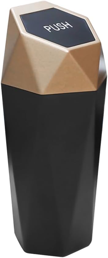 Car Trash Can, Mini Plastics Portable Auto Rubbish Bin with Lid, Leakproof Diamond Design Garbage Holder, Small Waterproof Vehicle Dustbin for Automotive, Kitchen, Home, Office