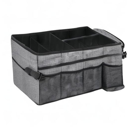 Car Seat Organizer for Back Seat Front Seat Between Seats,Car Storage Organizer for Kids with Multi- Pockets，Collapsible,cup Holders, Removable Dividers(Gray)