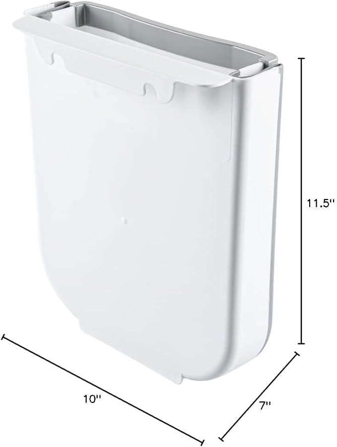 Restaurantware RW Base 11.4 x 10 x 7.1 Inch Foldable Trash Bin 1 Collapsible Garbage Can - Mountable U-Shaped Slot Gray Plastic Trash Can Detachable Retainer Plate With Fixed Feet