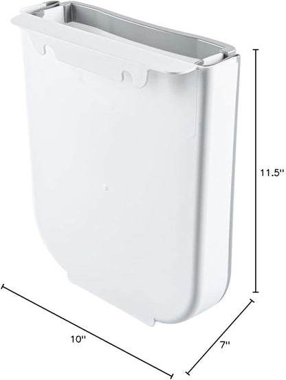 Restaurantware RW Base 11.4 x 10 x 7.1 Inch Foldable Trash Bin 1 Collapsible Garbage Can - Mountable U-Shaped Slot Gray Plastic Trash Can Detachable Retainer Plate With Fixed Feet