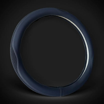 LKWLIKEI Car Steering Wheel Cover, Universal 15 inch, The Latest Microfiber Leather Breathable Technology Fabric, Non-Slip, Comfortable, Warm in Winter and Cool in Summer, Blue