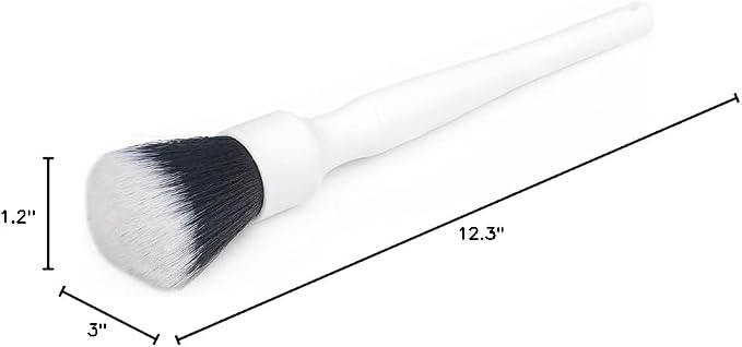Detail Factory - Synthetic Detailing Brush Set - Ultra-Soft Interior Car Cleaning Brushes for, Screens, Emblems, & Tight Spaces - White